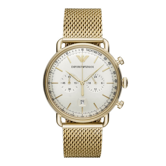 Gold stainless steel Aviator Chronograph Men's Watch | AR11315