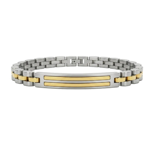 Men's Premium Two-Tone Stainless Steel Bracelet | Gold & Silver