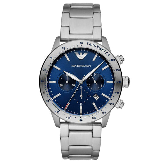 Blue Dial Chronograph  Men's Watch with Silver Strap | AR11306