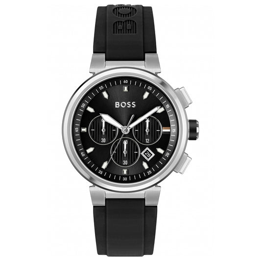 HUGO BOSS Men's Black Dial Silicone Strap Watch | 1513997