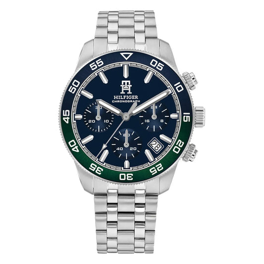 Tommy Hilfiger Men's TH85 Chronograph Watch | Blue Dial & Silver Steel 1792185