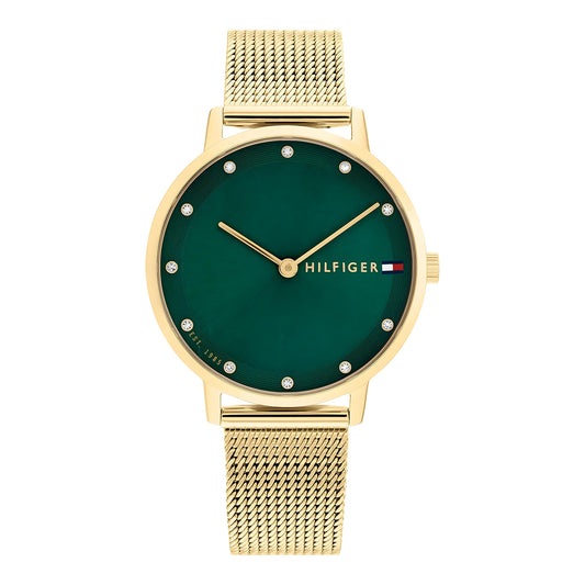 Tommy Hilfiger Gold Strap Green Dial Women watch | 1782668