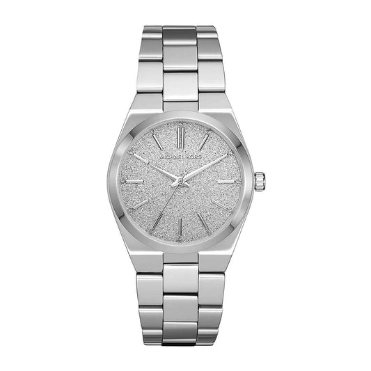 ساعة مايكل كورس النسائية المصنوعة من الفولاذ المقاوم للصدأ بمينا فضية | MK6626