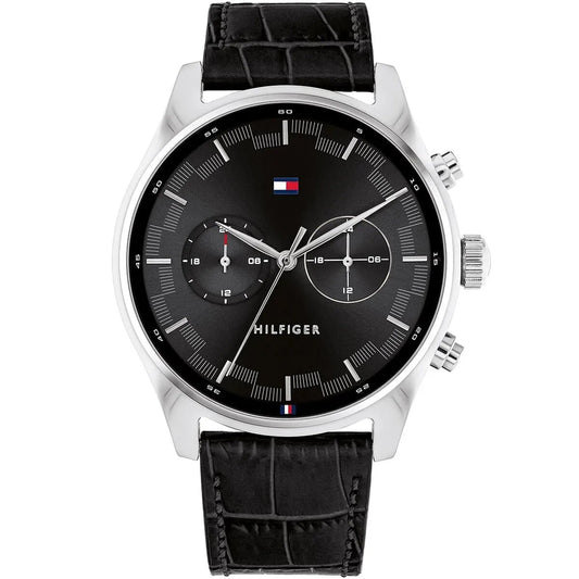 ساعة تومي هيلفيغر للرجال بسوار جلدي رمادي | 1710424