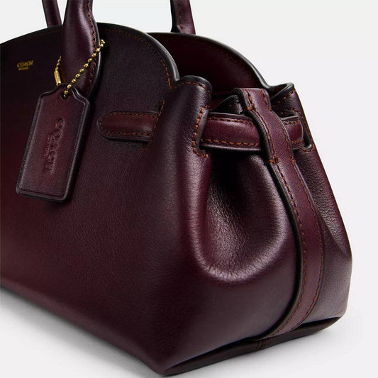 Authentic Coach Leather Shoulder Bag - Deep Burgundy