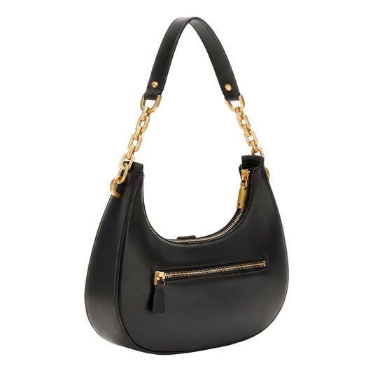Authentic GUESS Black Hobo Shoulder Bag - Gold Chain & G Logo
