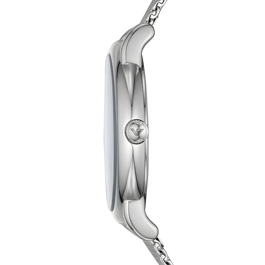 ساعة رجالية متعددة الوظائف بمينا زرقاء وحزام فضي | AR80038