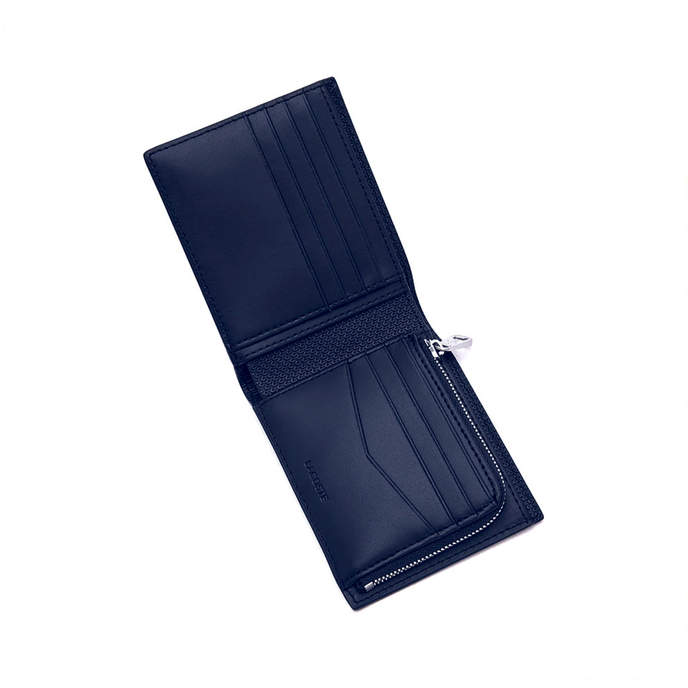 Lacoste Leather Bifold Wallet - Card Slots & Coin Zip