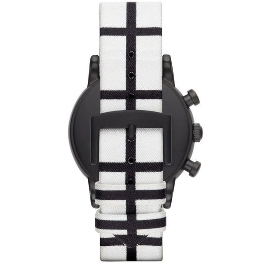 Leather Black and White strap Chronograph Men's Watch | AR1859
