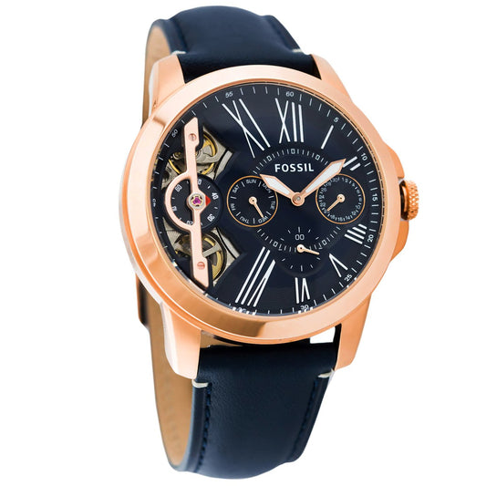 Fossil Grant Twist Men Blue Semi Skeleton Blue Dial – Carolina Watch | ME1162