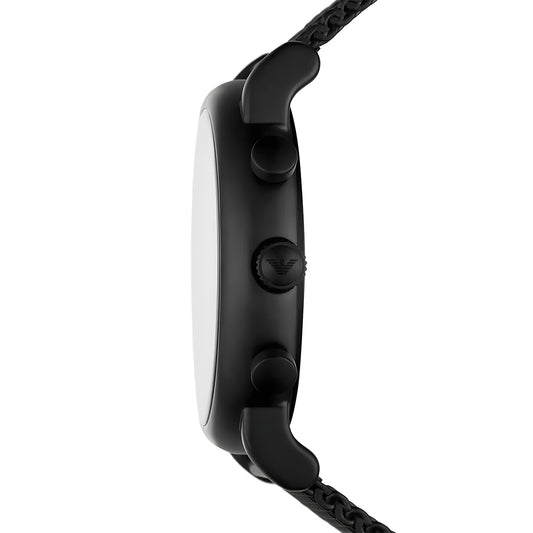 ساعة رجالية بمينا خضراء وحزام أسود | AR11470