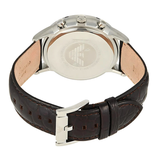 Brown Leather Strap Beige Dial Men's Watch | AR2433