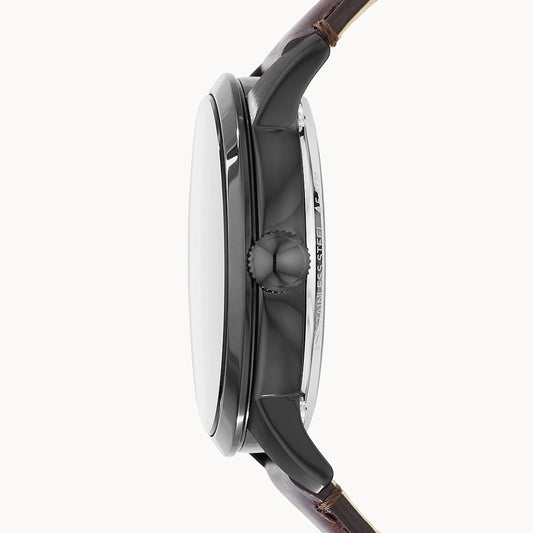 Men's Townsman Automatic Dark Brown Leather Watch | ME3098