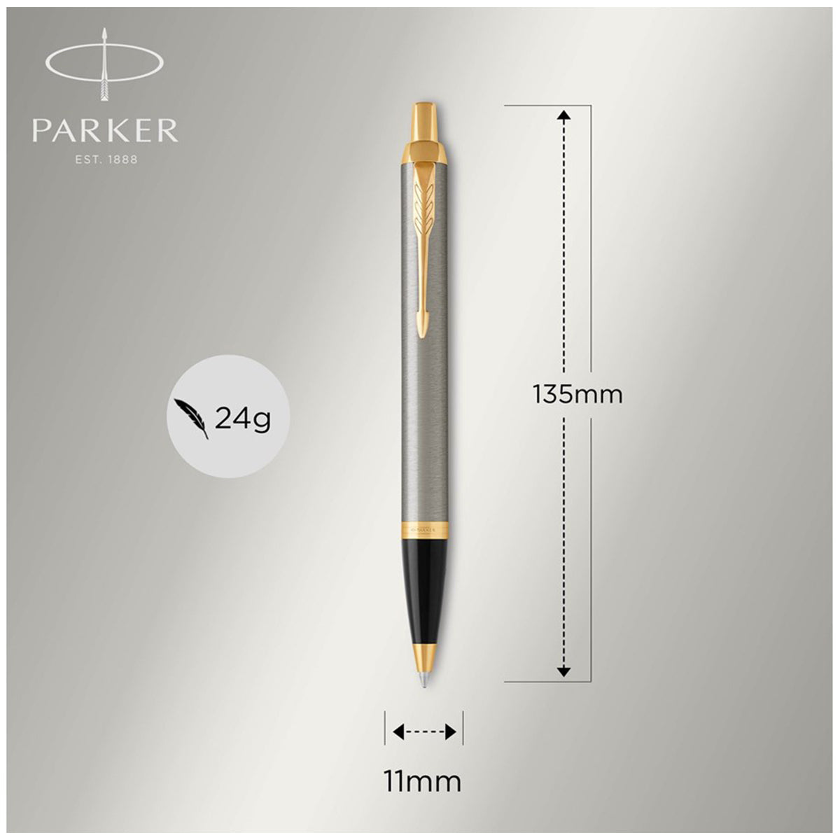 قلم حبر جاف وقلم حبر جاف - معدن مع حواف ذهبية | 2093217