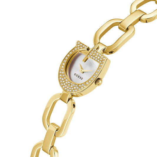 GUESS Women Full Gold Crystal G Frame Watch | GW0683L2