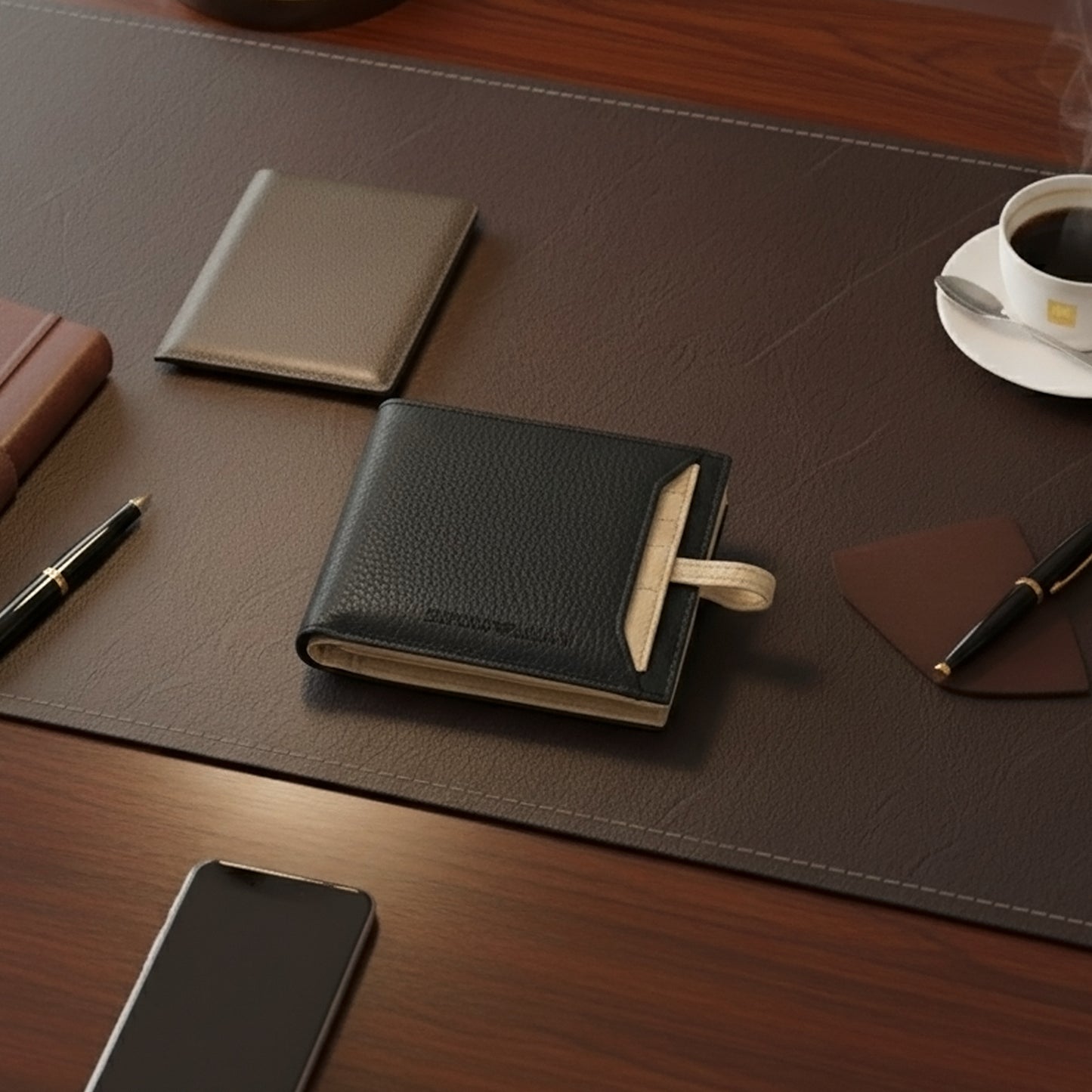 Emporio Armani Leather Men’s Wallet Two-Tone with Card Holder