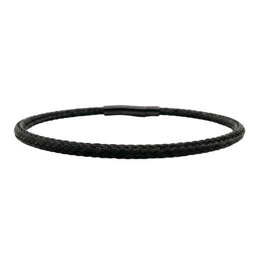 Men's Minimalist Black Braided Wire Bracelet