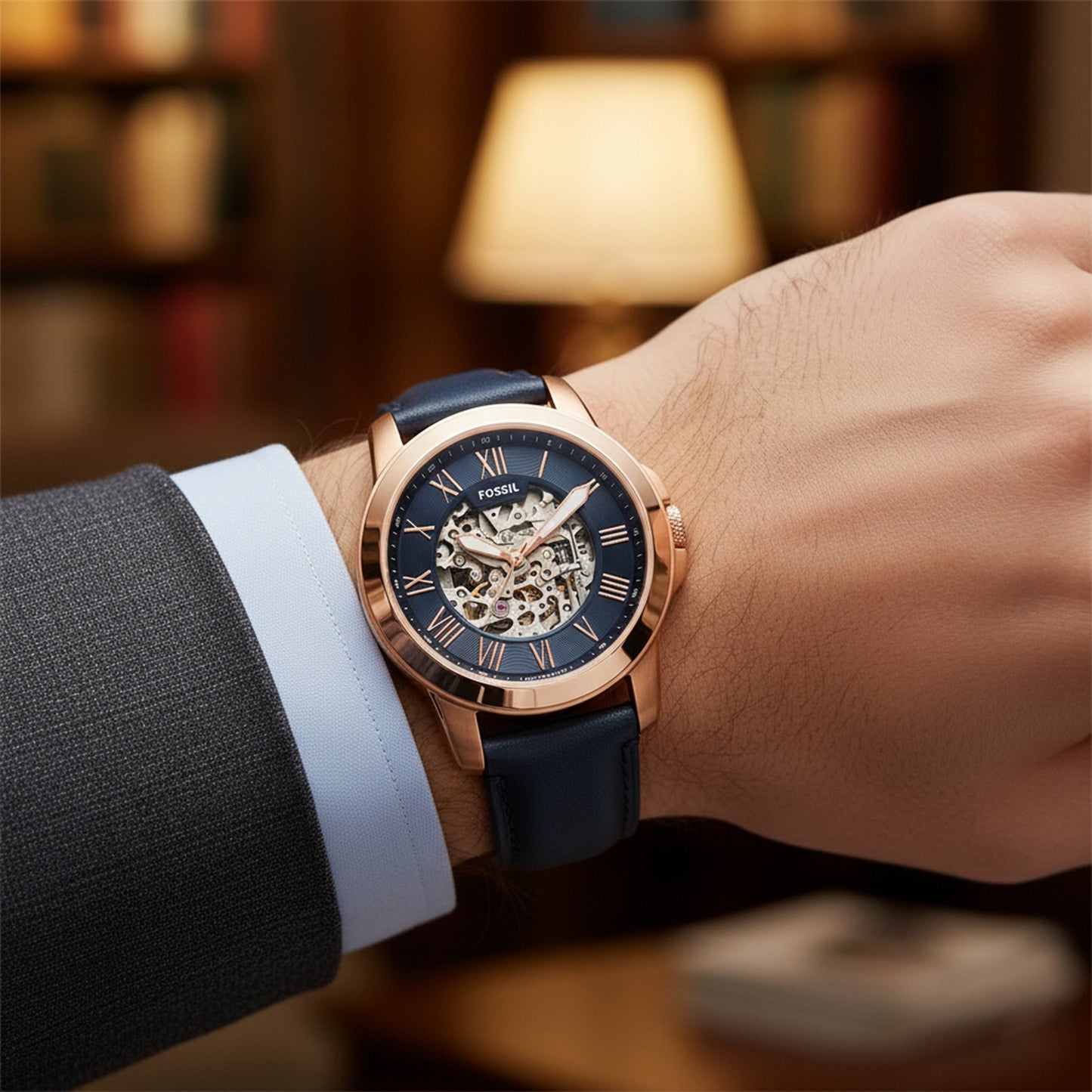 Fossil Blue Leather Automatic Men's Watch | ME3102