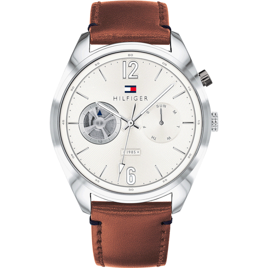 Tommy Hilfiger Men's Brown Leather Strap Watch 1791550