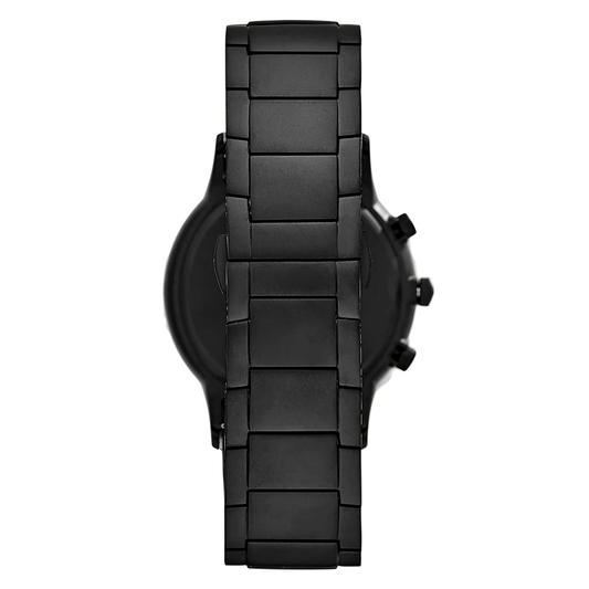 Men’s Chronograph Quartz Analog Stainless Steel bracelet and Black Dial