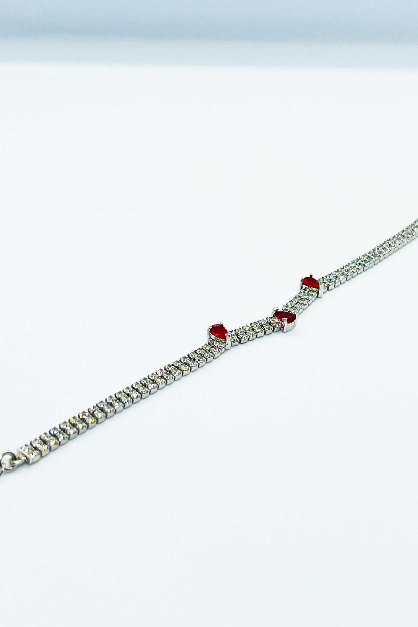 Silver bracelet with three stones