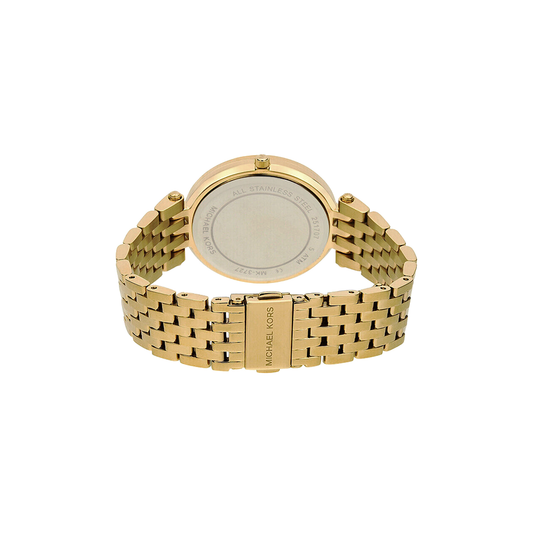 ساعة مايكل كورس النسائية المصنوعة من الفولاذ المقاوم للصدأ بمينا بيضاء MK3727