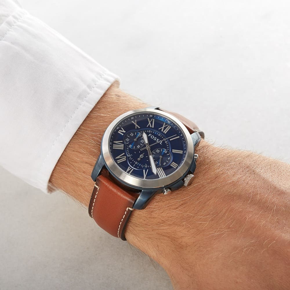 Men's Watch Fossil Blue Dial and Leather Strap | FS5151