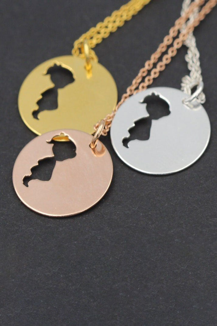 قلادة دائرية للأطفال، جاهزة للكتابة عليها