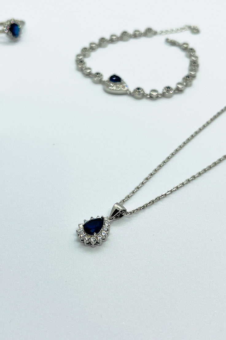 Blue zircon elegant set