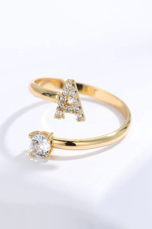 Italy Silver Letter Ring Free Size