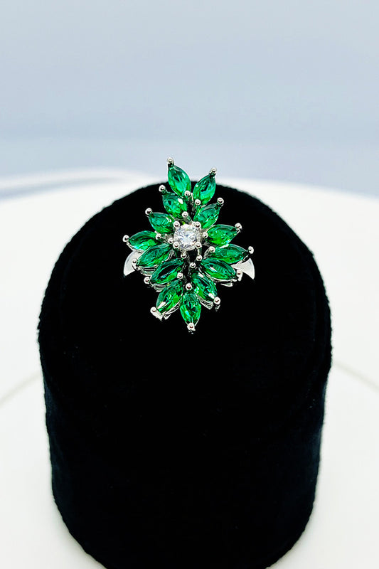 Green flower ring