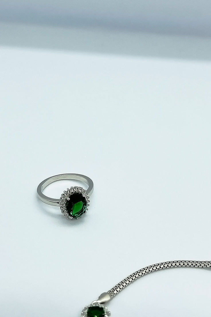 Lovely green set with zircon stones