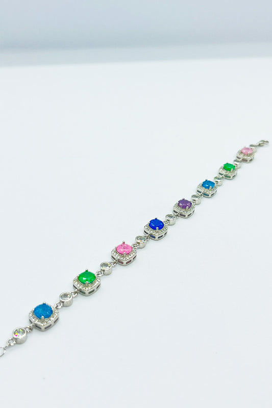 Multi colors bracelet Italy silver