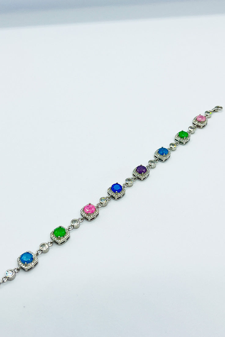 Multi colors bracelet Italy silver