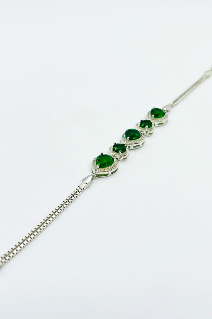 سوار مميز مرصع بالزركون الأخضر