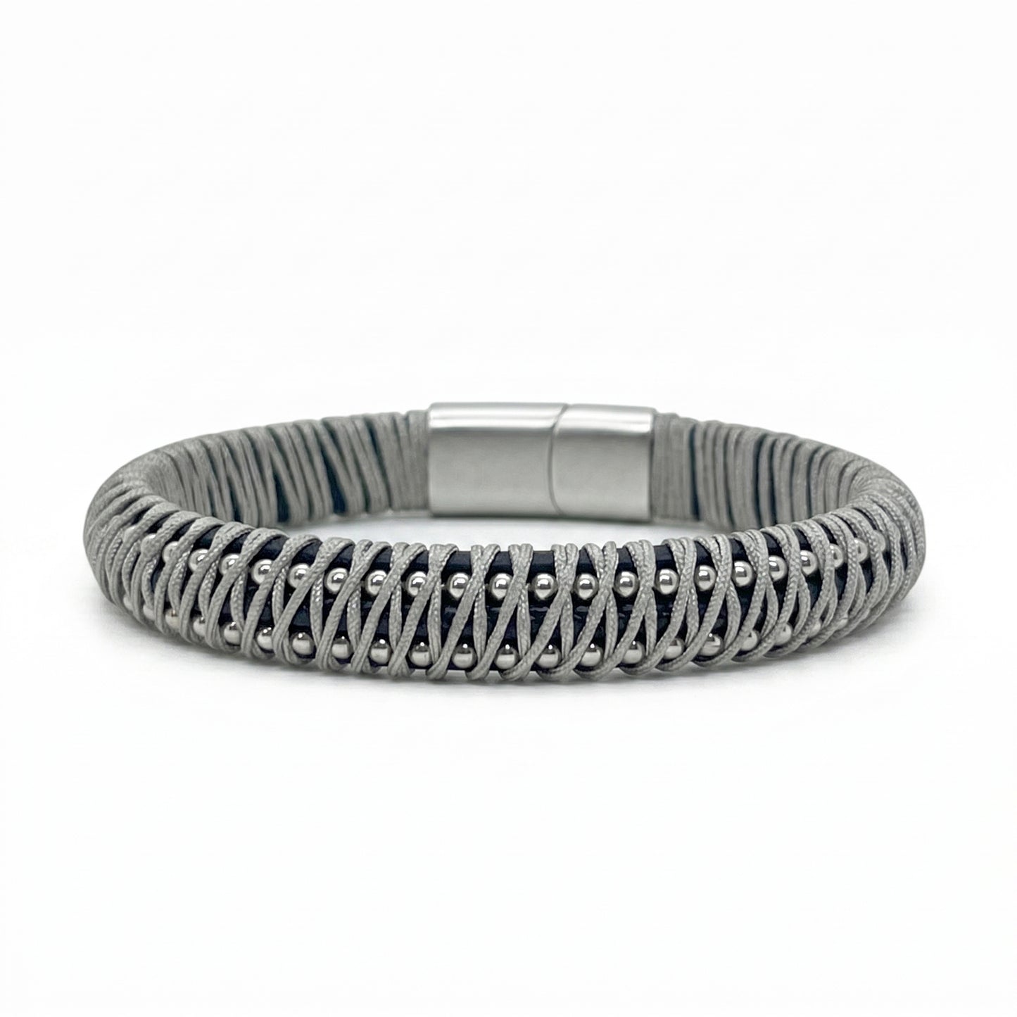 The Sterling Weave | Grey & Silver Artisan Bracelet