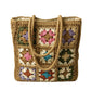 The Artisan Woven Straw Tote with Granny Square Details