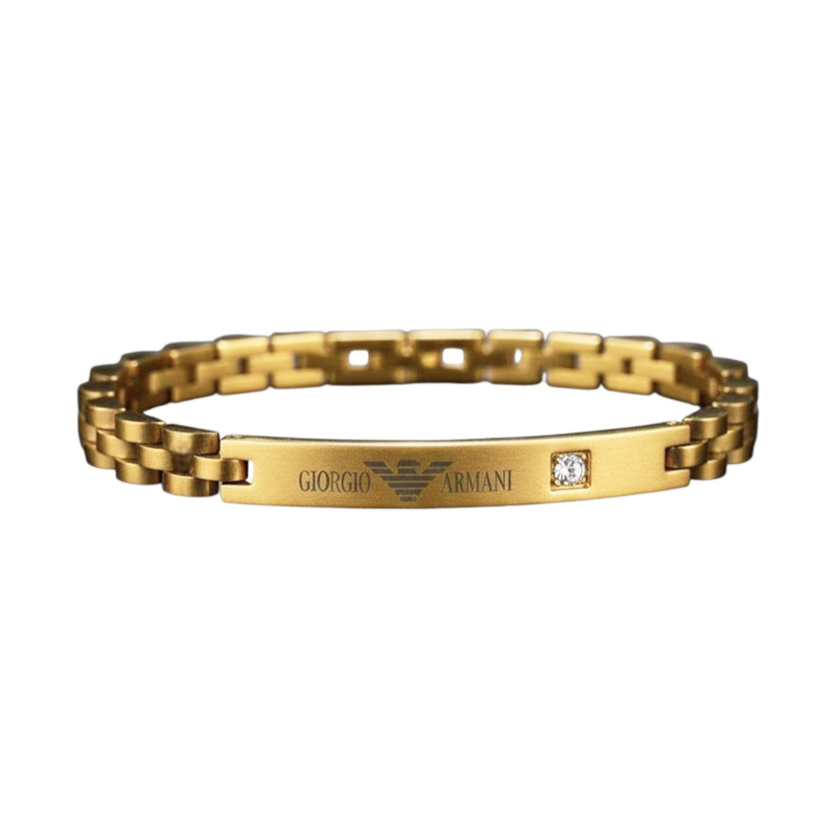 Giorgio Armani Full Gold Bracelet with Crystal Accent