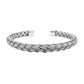Minimalist Men's Silver Woven Metal Bracelet | High-Tensile Wire Cable