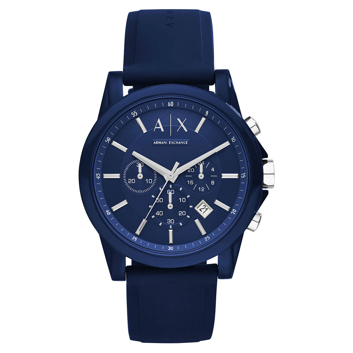 Analog Full Blue Men's Watch Silicone strap | AX1327