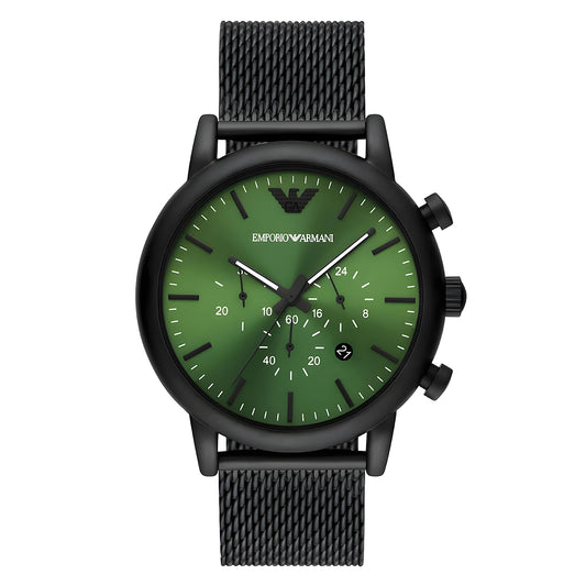 Green dial Men's Watch with Black strap | AR11470