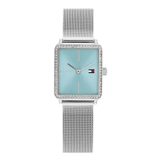 Tommy Hilfiger Women's Silver Rectangular  Light Blue Dial | 1782789