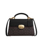 Authentic Coach Signature Flap Top Handle Bag - Black/Brown