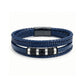 The Layered Navy Blue Leather Bracelet