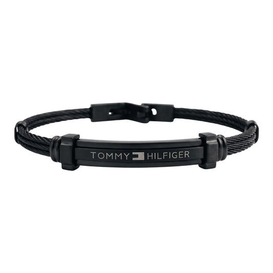 Tommy Hilfiger Matte Black Link Bracelet | Custom Adjustable Fit
