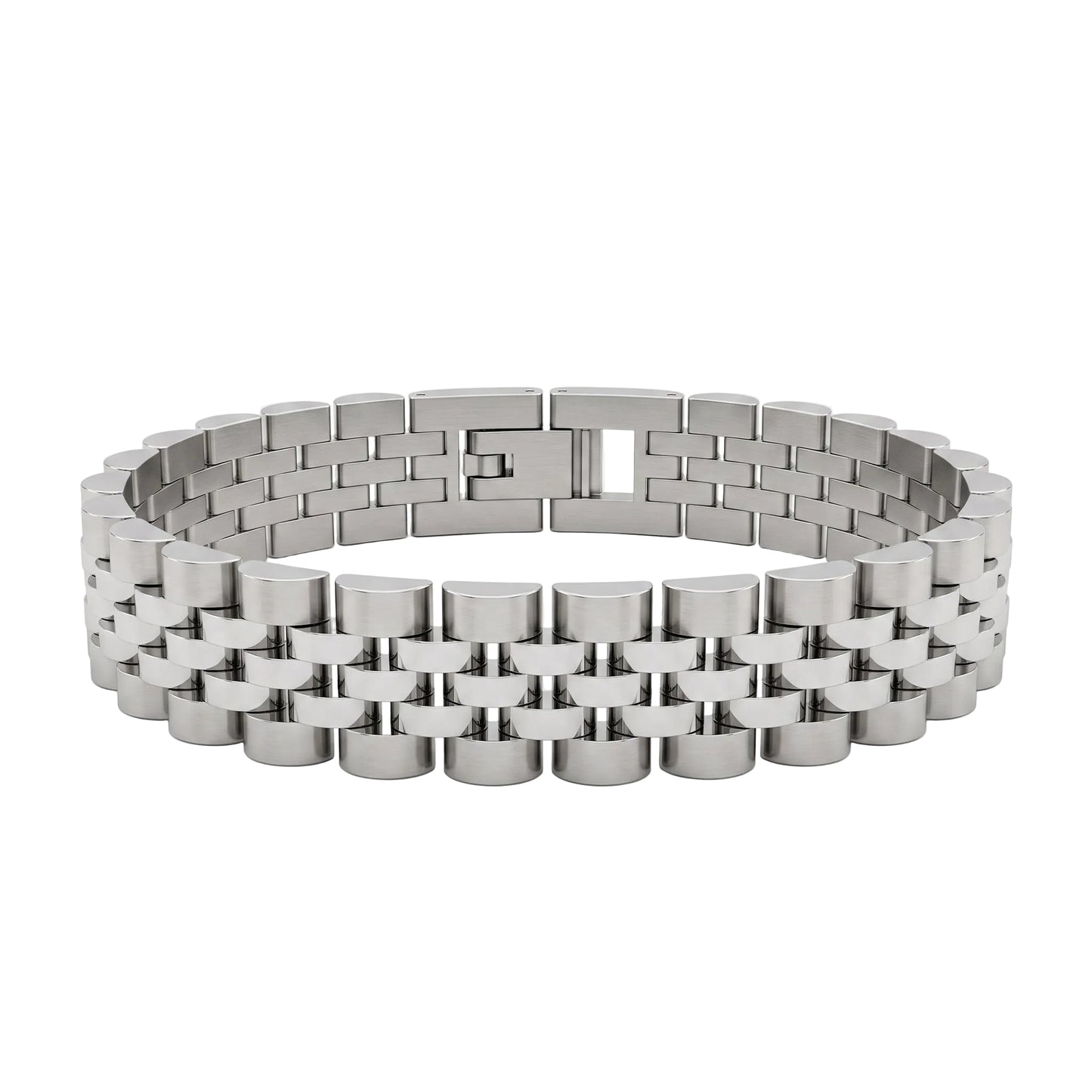Men's Premium Silver Stainless Steel Adjustable Link Bracelet