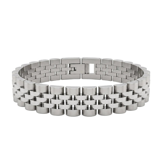 Men's Premium Silver Stainless Steel Adjustable Link Bracelet