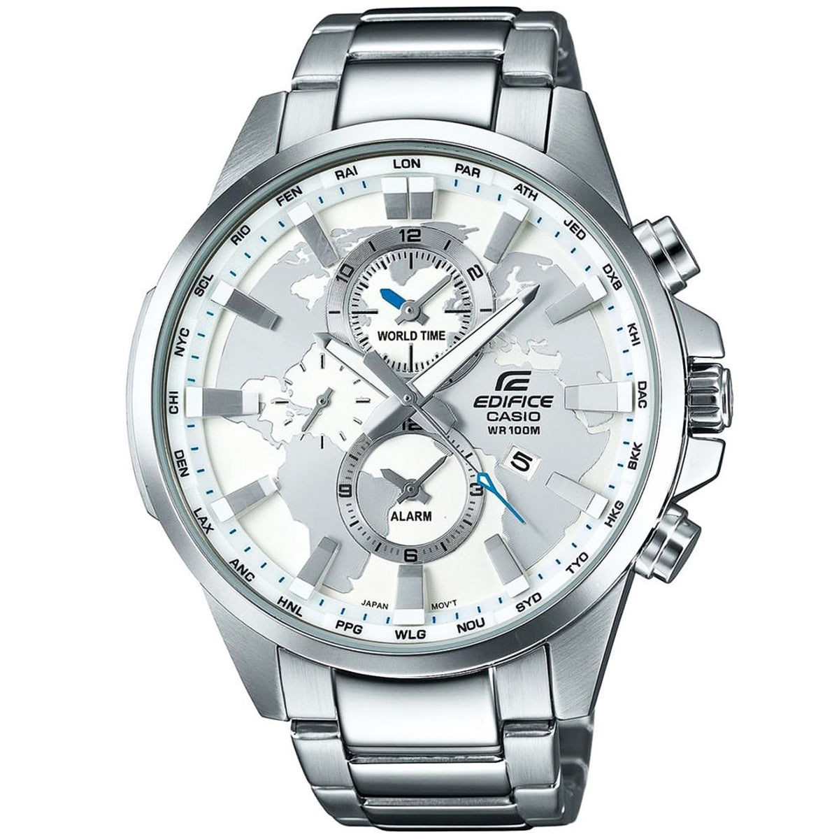 Casio Edifice white dial world time watch