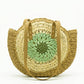 Boho Round Woven Straw Tote Bag | Genuine Leather Handles