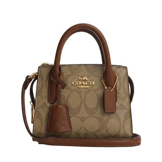 Authentic Coach Signature Mini Tote Cross body - Khaki/Saddle